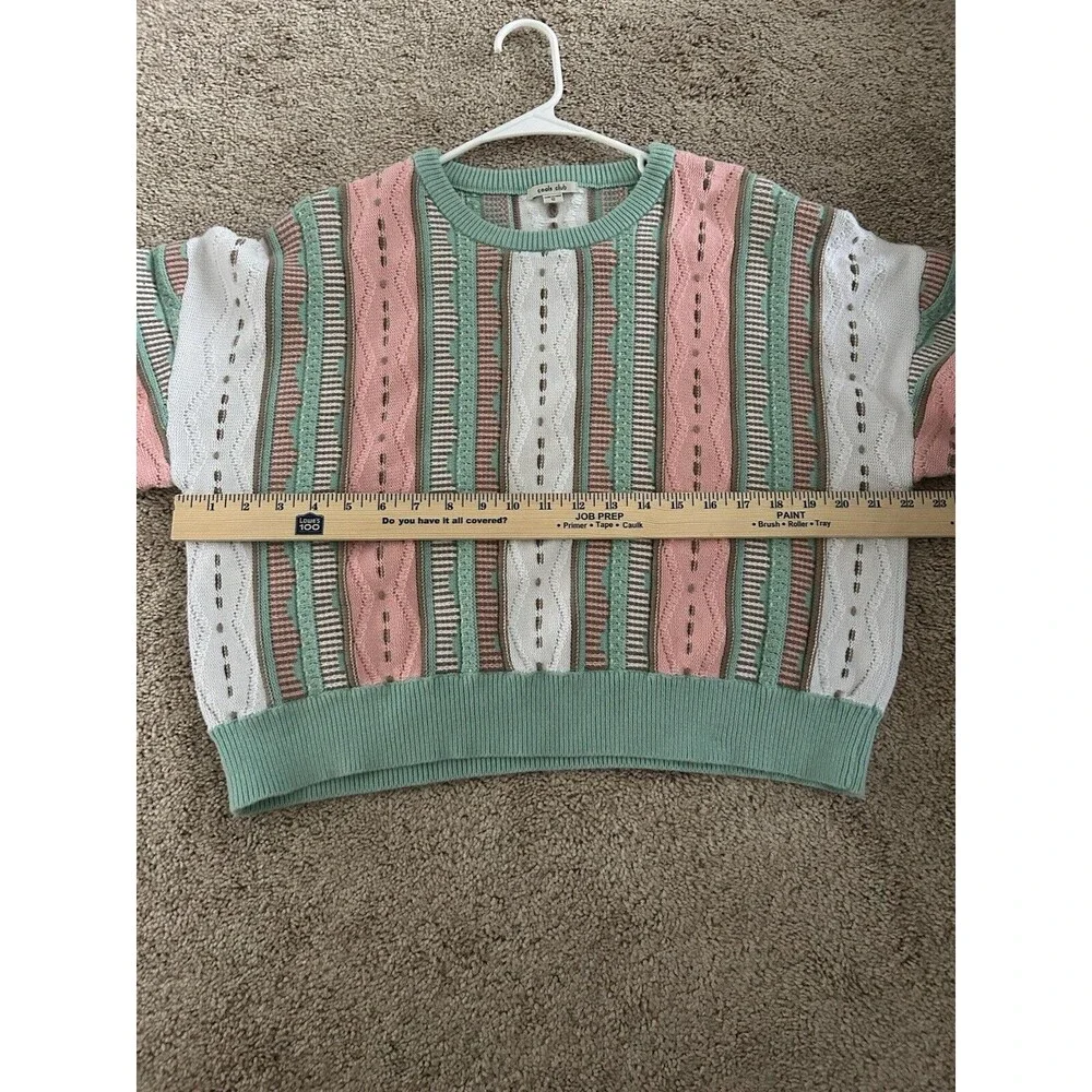 Cools Club Coogi Style Sweater Size 12 Groovy Unique Colorful Slightly Cropped - Picture 5 of 10